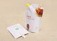 Food Grade Liquid Spout Bags , High Barrier Stand Up Pouch Doypack With Spout For Ketchup Packaging