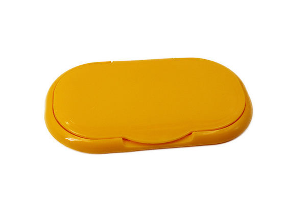 Yellow Wet Wipes Packaging 109mm Plastic Flip Top Cap