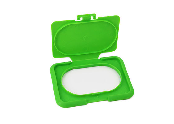 Green Plastic Wet Tissue Wipe Box Flip Top Cap Length 79.5mm