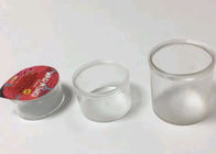 Transparent Mini Round Plastic Containers 49mm Dia For Chocolate Powder Packaging