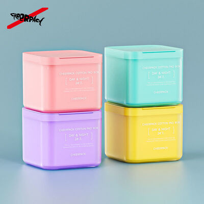 quality  100 Sheet Skincare Cotton Pad Box 2.0 Bulk Order Plastic Jars with Removable PP Liner Food Grade for Cosmetic Brands/OEM factory