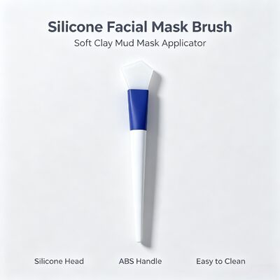 quality  Silicone Facial Mask Brush, Soft Clay Mud Mask Applicator with Silicone Head and ABS Handle for Even Skincare Application factory