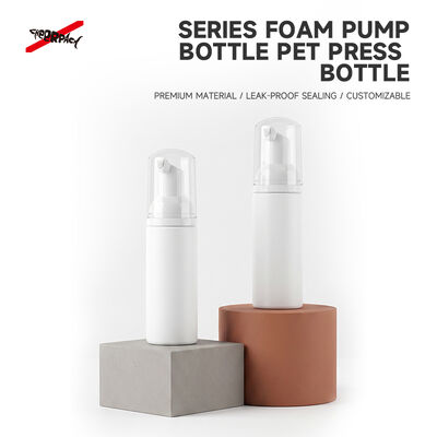 Quality  60ml Empty White PET Foam Pump Bottle Refillable Facial Foam Dispenser Custom Cosmetic Foaming Soap Packaging Container factory