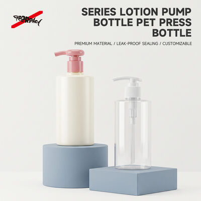 Quality  250ml 300ml 500ml PET Lotion Pump Bottle | Cosmetic Shampoo Packaging Supplier | Multi-size cylinder PET bottle, 24 thread neck, leak-proof. Custom color & logo for shampoo, body wash, skincare liquid factory