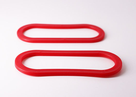 Red Solid Plastic Bag Handles For Die Cut Plastic Bags OEM service