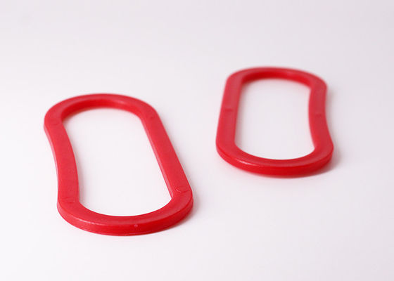 Red Solid Plastic Bag Handles For Die Cut Plastic Bags OEM service
