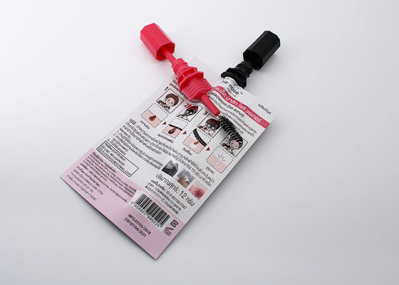 Cosmetic Paste Small Liquid Spout Bags With Lash Curler Brush Gravure Printing