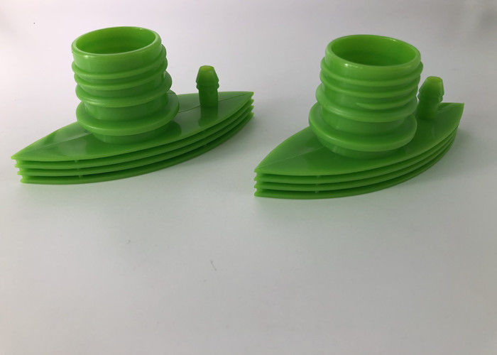 Two Spout Plastic Twist Off Cap For Plastic Oxygen Bag Packing , Green Color