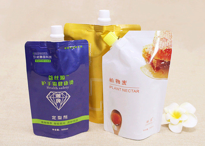 Customize Handle Plastic Doypack Liquid Nozzle Spout Bags For Laundry Detergent