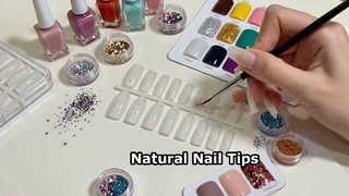 Natural ABS Nail Tips, Clear Full Cover False Nails for Nail Extension, Nail Art, Salon Use