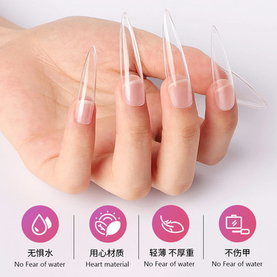 500PCS Half Cover False Nails Tips ABS Natural 11 Sizes Lady French Acrylic Artificial Tip