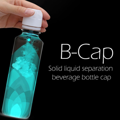 Innovation Compostable Plastic  Solid-liquid Separation Press Shake Nutrient Lid For Vitamin Drink Packaging