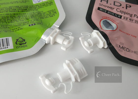 White Security Plastic Twist Spout Cap 22Mm Heat Seal Size , OEM/ODM Available