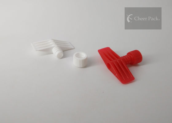 Diameter 4mm Red Color Plastic Spout Cap One - Piece Twist Off Style