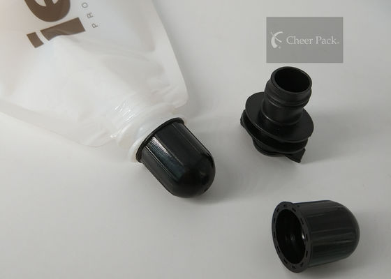 Hair Care Products Pour Spout Caps With Black PE Material , OEM ODM Service