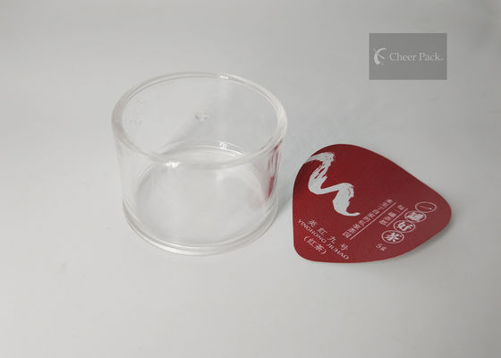 Transparent Mini Round Plastic Containers 49mm Dia For Chocolate Powder Packaging