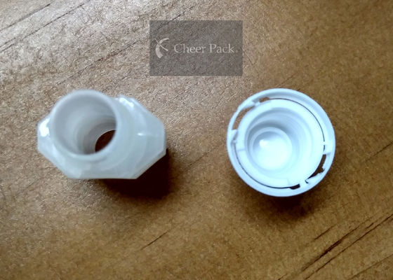 White Color PE Pour Spout Caps Screw Type Outer Diameter 10.5 Millimeter