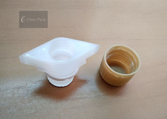 White Food Grade Twist Spout Cap For Plastic Bag , 52mm Heat Seal Size