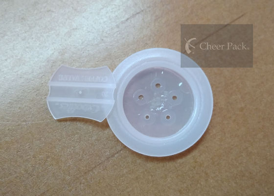 White One Way Air Valve Plastic 23mm Dia For Coffee Packaging , Five Holes