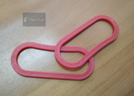 Heat Seal Style Plastic Bag Handles Red Color PE Carrier Bag Handle Holder