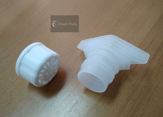 White Food Grade Twist Spout Cap For Plastic Bag , 52mm Heat Seal Size