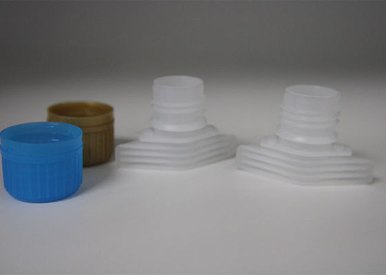 Plastic Pour Spout Covers Sealing On Self Stand Upright Laminated Pouches