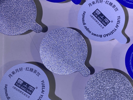 Aluminum Foil Lid Heat Seal Composite Embossing Lid For PP Cup Jar Bottle