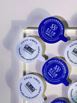 Aluminum Foil Lid Heat Seal Composite Embossing Lid For PP Cup Jar Bottle