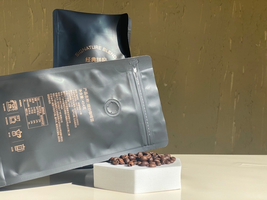 Customized Printed Zipper Stand Up Pouch 250g 500g Coffee Bag With Valve Plastic Packaging Aluminum Foil Bag