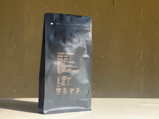 Customized Printed Zipper Stand Up Pouch 250g 500g Coffee Bag With Valve Plastic Packaging Aluminum Foil Bag