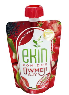 Food Grade Stand Up Pouch 150ml 250ml Spicy Sauce Ketchup Liquid Packaging Suction Nozzle Doypack Stand Spout