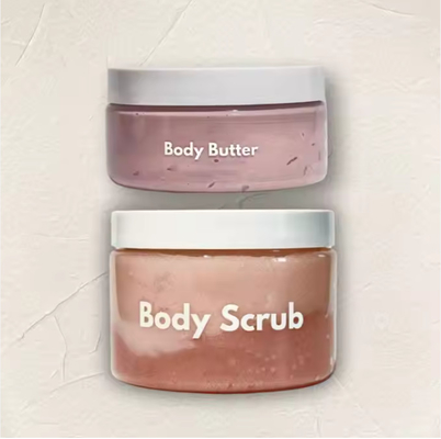 Wholesale Skincare Empty Body Scrub PET Jar Container Clear Round Plastic Body Scrub Jars With Lids