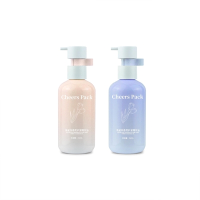 250ml Flip Top Cap HDPE Plastic Shampoo Babycare Pink Bottle Lotion Pump For Cosmetic Packaging