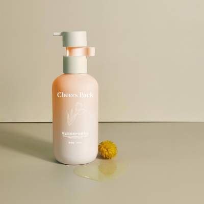 250ml Flip Top Cap HDPE Plastic Shampoo Babycare Pink Bottle Lotion Pump For Cosmetic Packaging