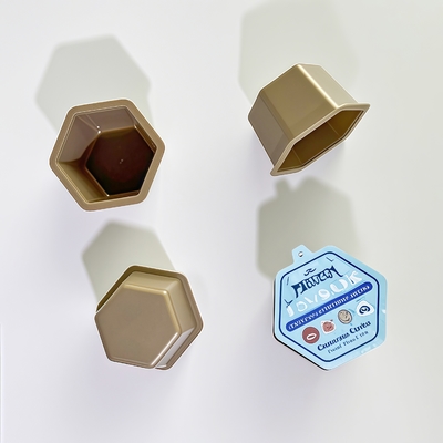 80ml Hexagon PP Disposable Cup with Aluminum Foil Lid