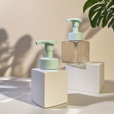 Square Cosmetic Lotion Pump Bottle with PET Material and Press Pump for Skin Care Packaging