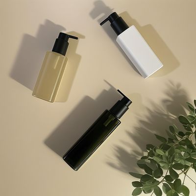 PET Plastic Square Bottle with Press Pump Sealing for Cosmetic Personal Care Packaging in Custom Colors
