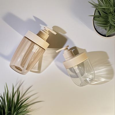 400ml 500ml PET Plastic Cosmetic Bottle with Press Pump for Essential Oil Shampoo and Lotion