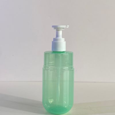 300ml Capacity Transparent Green PET Pump Dispenser Bottle for Cosmetic Lotion with Custom Logo