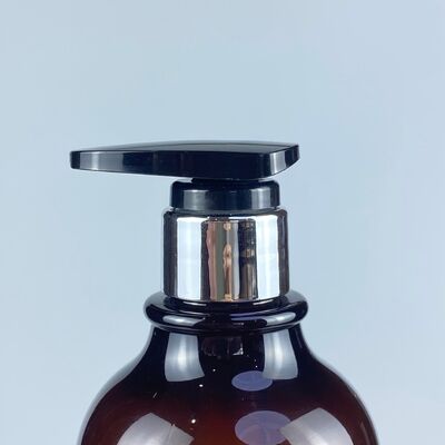 500ml Semi-Transparent Brown PET Plastic Bottle Press Pump for Cream Shower Gel Hair Care Screw Cap for Cosmetics Packaging