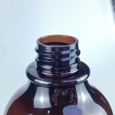 500ml Semi-Transparent Brown PET Plastic Bottle Press Pump for Cream Shower Gel Hair Care Screw Cap for Cosmetics Packaging
