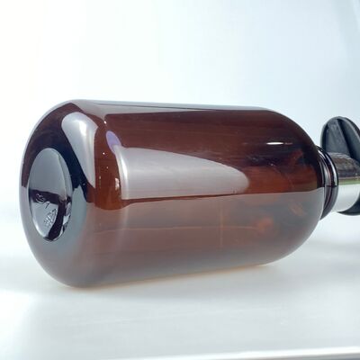 500ml Semi-Transparent Brown PET Plastic Bottle Press Pump for Cream Shower Gel Hair Care Screw Cap for Cosmetics Packaging