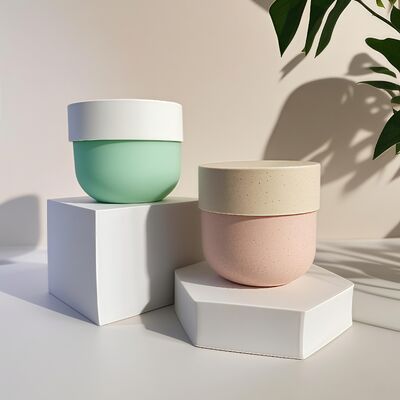 Food Grade PP Plastic Jar with Screw Top and UV Printed Label for 150-500ml Cosmetic Face & Body Creams (Cheer Pack)