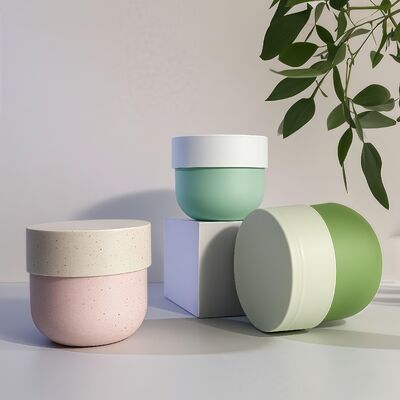 Food Grade PP Plastic Jar with Screw Top and UV Printed Label for 150-500ml Cosmetic Face & Body Creams (Cheer Pack)