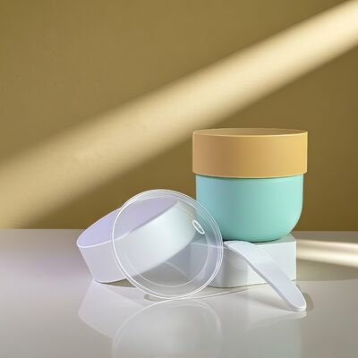 Food Grade PP Plastic Jar with Screw Top and UV Printed Label for 150-500ml Cosmetic Face & Body Creams (Cheer Pack)