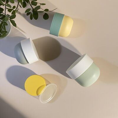 Food Grade PP Plastic Jar with Screw Top and UV Printed Label for 150-500ml Cosmetic Face & Body Creams (Cheer Pack)