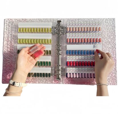 Detachable Acrylic Magnetic Nail Art Display Board with 120/180/240 Colors Gradient Color Book Plastic Tool for Nail Gel Tips