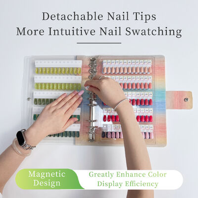 Professional Detachable Acrylic Single Magnetic Nail Art Display Board Square 120/180/240 Gradient Colors Plastic Tool for Nail