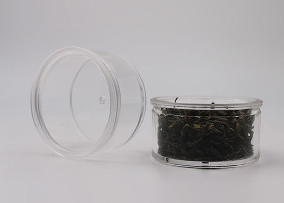 PS Clear Small Round Clear Plastic Containers 25 Cram Capacity For Tea , Coffee Bean