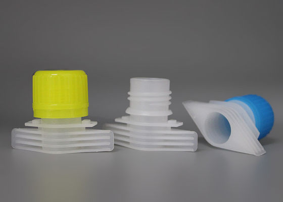 Yellow Screw Cap And Plastic Pour Spouts Food Grade For Food Package Custom Size